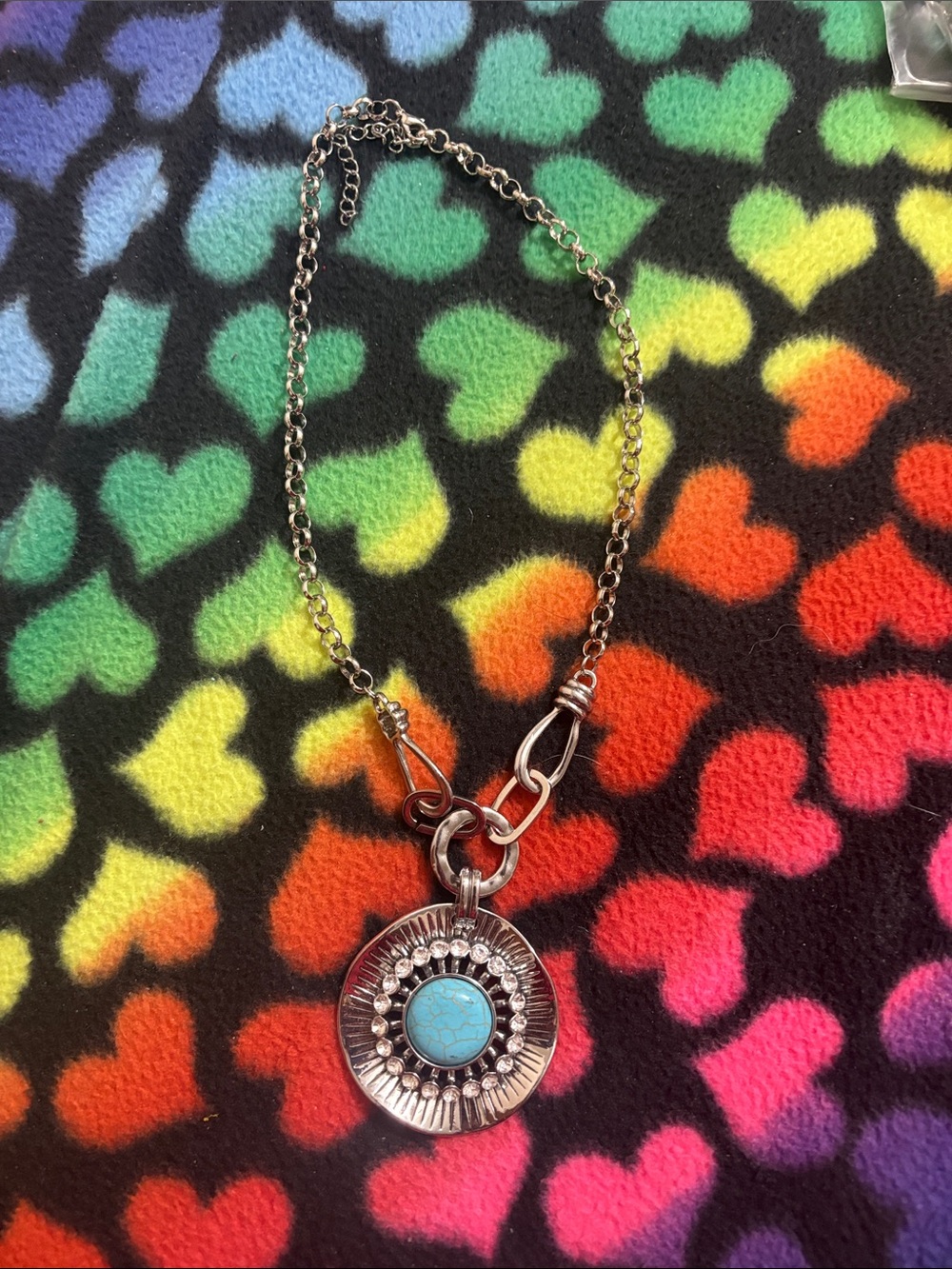 Silver Turquoise Pendant Necklace - Women Jewelry